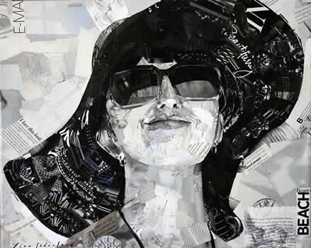 collage of lady with hat and sunglasses