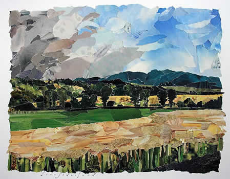 collage of a landscape