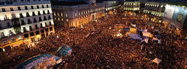 Madrid Spain - Indignados Puerta del Sol