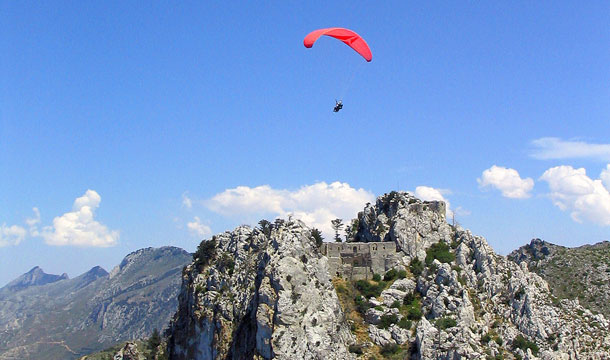 Paragliding over St. Hilarion