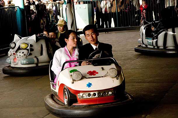 An amusement park in Pyongyang.