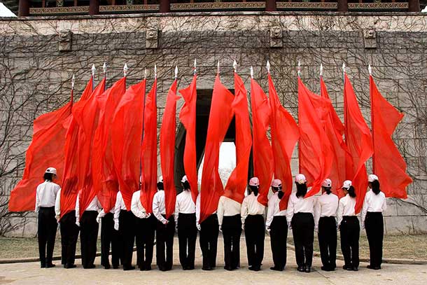 A group exhibition on May Day in Pyongyang.