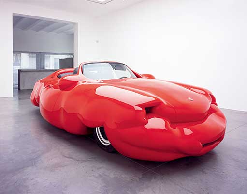 Fat Convertible - 2001/2005 130 x 469 x 239 cm | Material: car, styrofoam, polyester Photo Xavier Hufkens Gallery, Brussels, Belgium Courtesy Xavier Hufkens Gallery, Brussels, Belgium