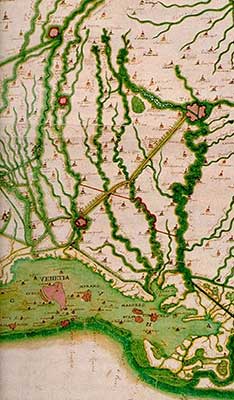 Old map showing Venice 