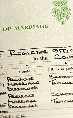 Certificate of marriage