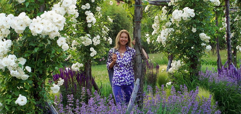 Francesca Bortolotto Possati in the Bauer Palladio’s garden