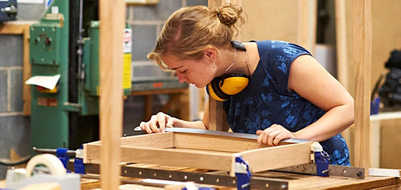 Young female carpenter