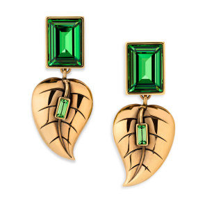 Atelier-Swarovski-by-Sandy-Powell-Leaf-Earrings---Green