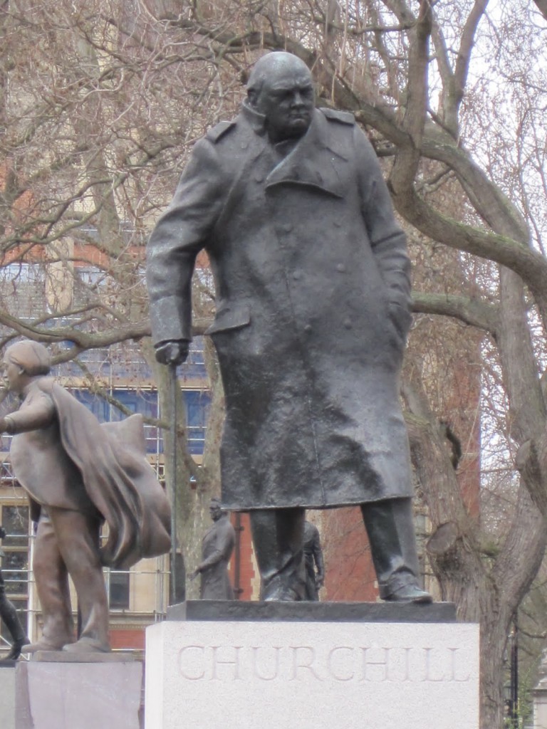 Campaigners argue that if Rhodes falls Churchill will follow. The statue is in London.