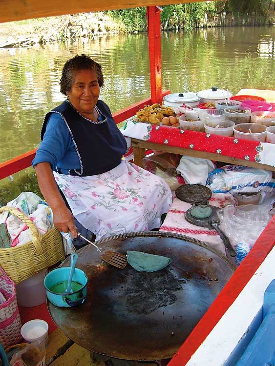 Mrs Mari on the Xochimilco river