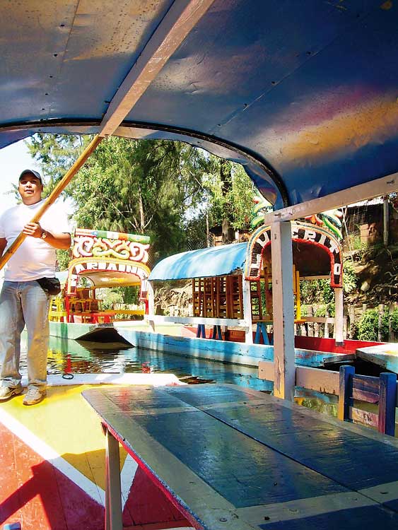 Clemente at Xochimilco on river boat