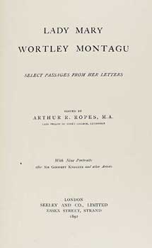 Book Lady Mary Wortley Montagu 