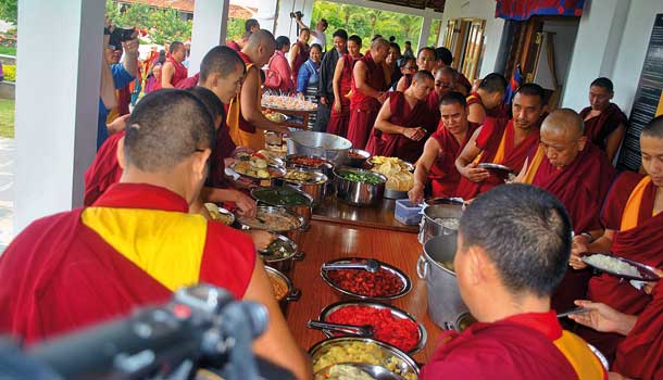 Lunch is served at the monastery