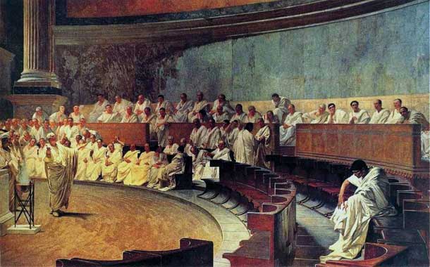 Cicero Denounces Catiline 1889 - Cesare Maccari Palazzo Madama - Rome