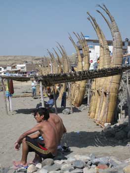 Traditional reed boats, Huanchaco